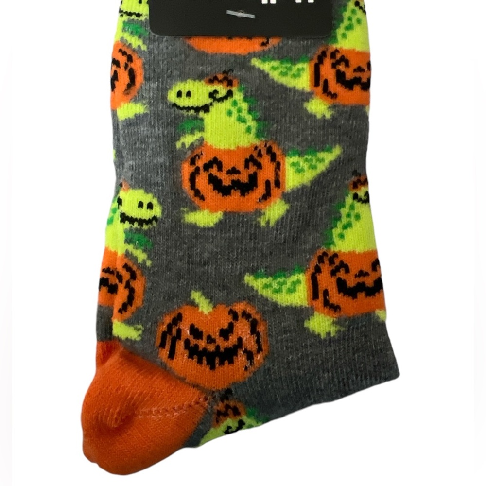 Kid’s Dinosaur Pumpkin Crew Socks